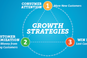 Sales grow by consumer attention, customer maximization, and by winning back lost customers.