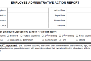 BusinessCPR™ Administrative Action Report