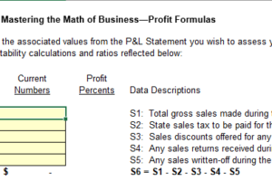 Profit Formulas Excel Template