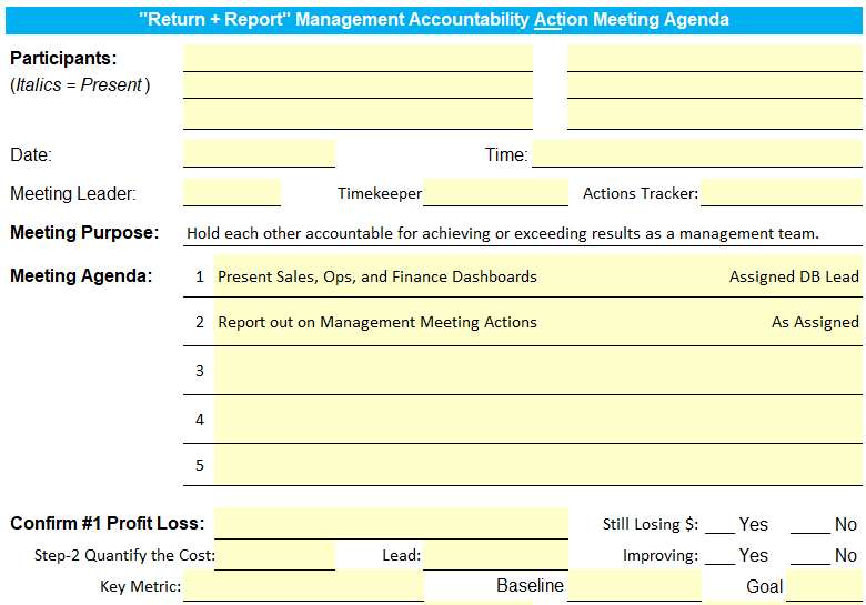 Management Team Meeting Agenda Template